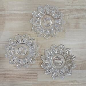 Federal Glass Petal Pattern #2829 Clear Glass 6.5" Small Plate Wall Decor Set